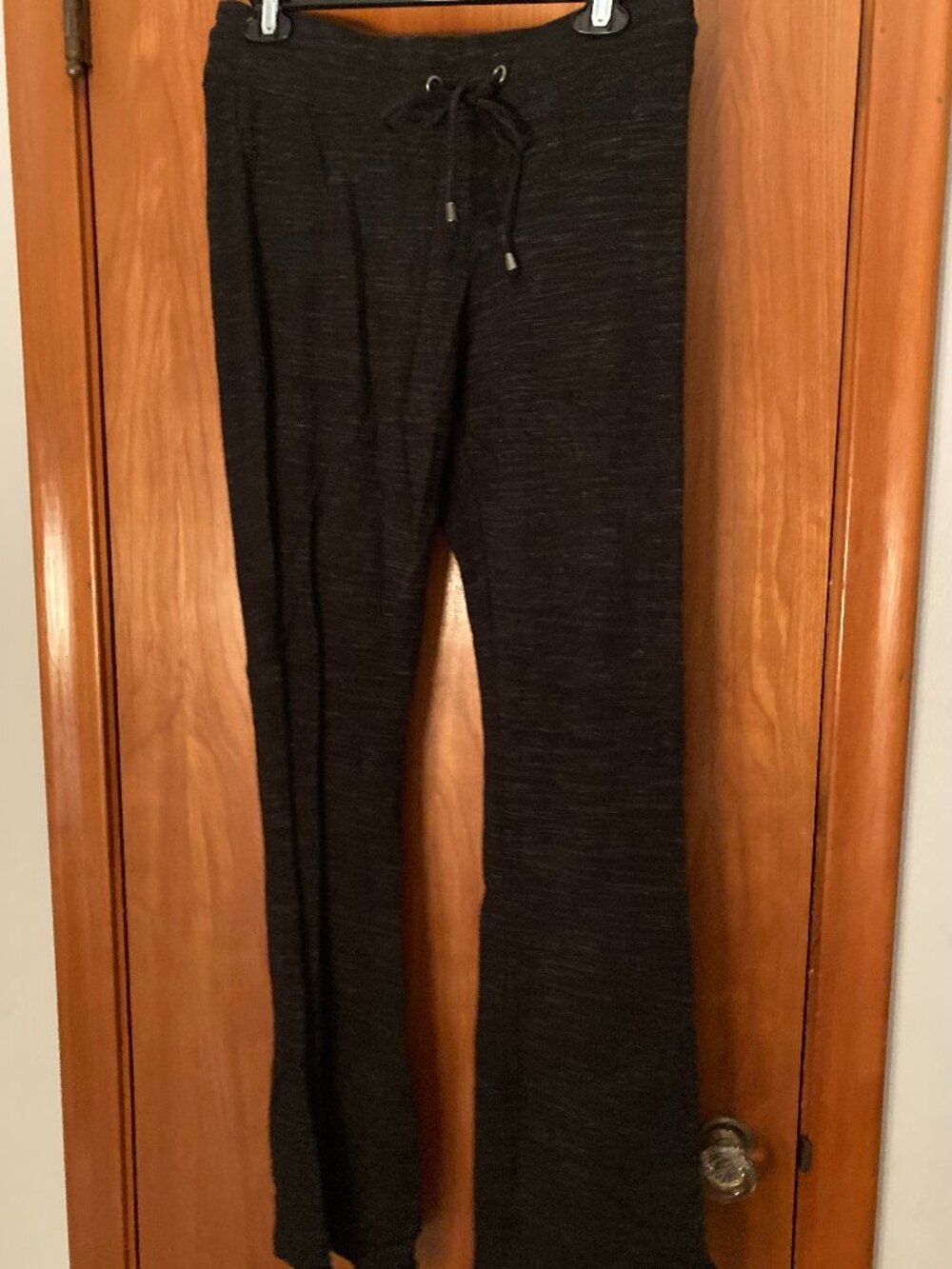 Dalia charcoal heather knit lounge pants with drawstring waist
